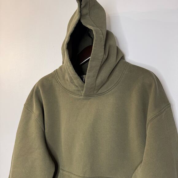 FRAME MEN’s Hooded Zip-Collar Sweatshirt Green Men's XL - Picture 9 of 13